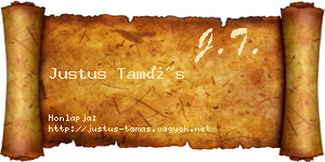 Justus Tamás névjegykártya