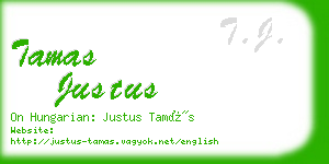 tamas justus business card